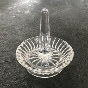 Vintage Clear Cut Glass Ring Holder